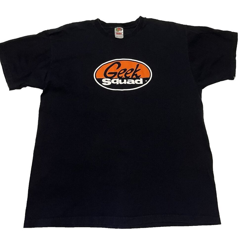 Geek Squad Vintage Y2K T-Shirt Black Logo Computers Tech Mens XL 2000s Best Buy